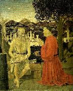 Piero della Francesca saint jerome and a worshipper oil painting